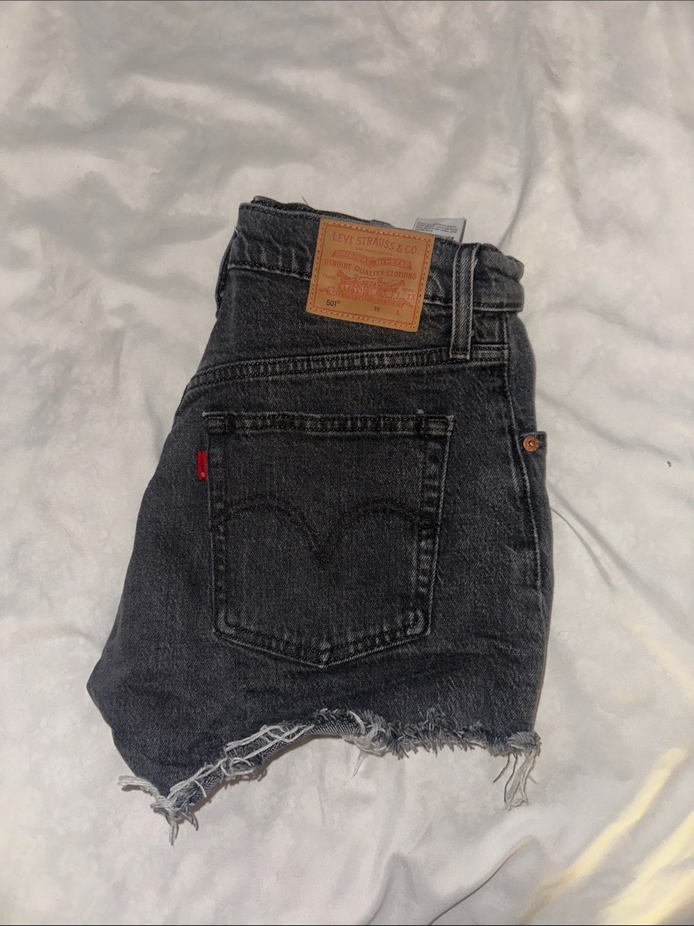 Levi's Women's Black Frayed Hem Denim Shorts